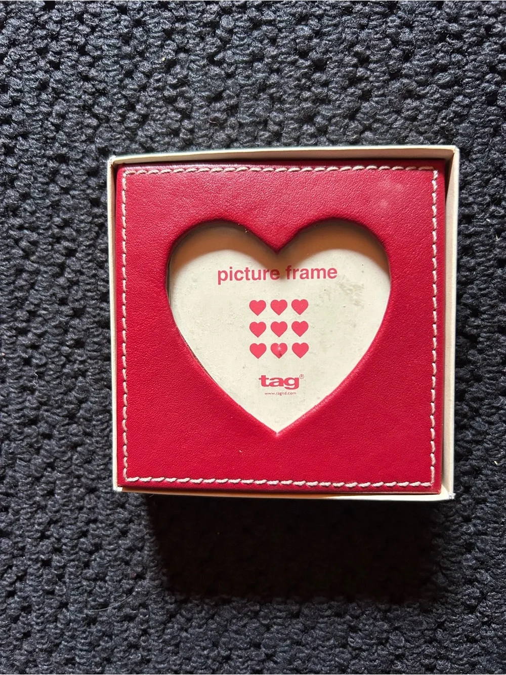 Tag Red Heart ❤️ Leather Picture Frame